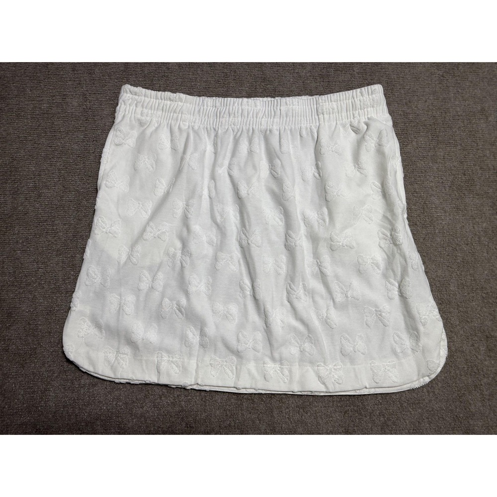 Disney Minnie Mouse Skirt Womens Medium White Bow Embossed‎ Lounge Pajama Shorts